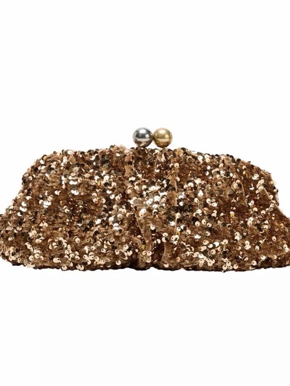 Zara Gold Sequin Evening Clutch Bag